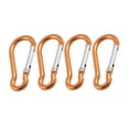 thumbnail image 1 of Unique Bargains 4 x Travel Gold Tone Spring Loaded Gate 5mm Dia Carabiner Clip Hooks, 1 of 1