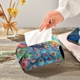 thumbnail image 5 of Colorful Peacock Tissue Box Cover Leather Square Rectangle Tissue Box Holder for Bathroom Living Room Desk Office Decor, 5 of 7