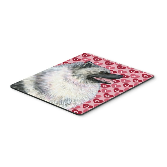 "Keeshond Hearts Love and Valentines Day Portrait Mouse Pad Hot Pad or Trivet"
