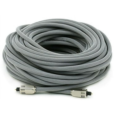 Monoprice Digital Optical Audio Cable - 75 Feet - Gray | Premium S/PDIF (Toslink) Heavy Duty Mesh Jacket, Metal Connector Heads, for Play Station, Xbox one, Home Theater & More