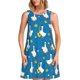 thumbnail image 1 of Fotbe Cartoon Goose Vestido de Verano sin Mangas para Mujer – Vestido Midi Línea A, Estilo Camiseta Floral, Vestido Playero Casual y Fluido, 1 of 7