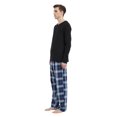 thumbnail image 2 of GLOBAL Conjunto de Pijama de Franela y Playera de Manga Larga para Hombre 100% Algodón Azul Marino a Cuadros XL, 2 of 6