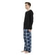 thumbnail image 2 of GLOBAL Conjunto de Pijama de Franela y Playera de Manga Larga para Hombre 100% Algodón Azul Marino a Cuadros XL, 2 of 6