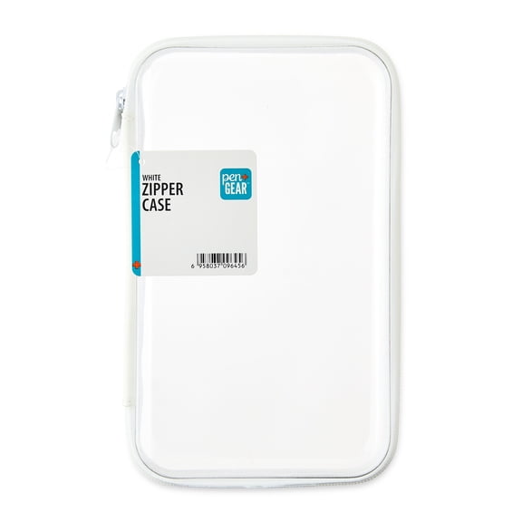 Pen+Gear Clear Zipper Case, White Pencil