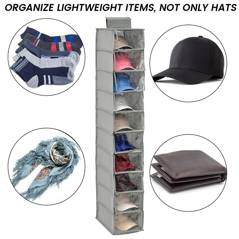 10 Pieces Baseball Hat Hanging Cap Halter Hat Rack Hat Storage Without  Punching Black/white