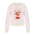 thumbnail image 4 of Sudaderas cortas estampadas de manga larga informales para mujer a la moda navideña Pompotops gfhjh8455, 4 of 4