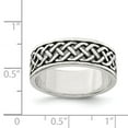 thumbnail image 2 of White Sterling Silver Ring Band Men's Weave Design, 2 of 2