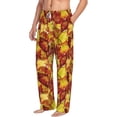 thumbnail image 6 of Salouo Autumn Mosaic Maple Leaves Print Pajama Pants for Men, Lounge Pants Elastic Waistband Casual Men's sleepwear Loungewear Sleep Pajama Pant -Large, 6 of 7