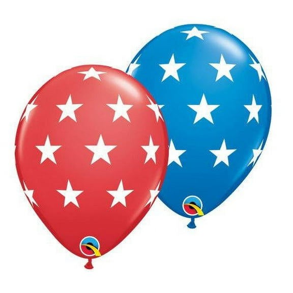 LOONBALLOON Stars Balloons, 11″ BIG STARS - RED & DARK BLUE