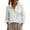 White, variant on Womens Embroidered Blouse Ruffle V Neck Long Puff Sleeve Button Down Textured White Cute Going Out Tops Casual, White,L