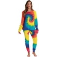 thumbnail image 2 of Just Love Family Thermal Set  Trendy Tie Dye Coordinated Sleepwear for Everyone (Tie Dye Bold Bright - Kids, Kids 14-16), 2 of 4