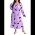thumbnail image 2 of Camisón de Larga para Mujer, Estampado, Camiseta, Vestido de Dormir Púrpura 4XL, 2 of 9