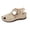 Beige, variant on Womens 2026 Summer Sandals Casual Bohemia Gladiator Closed Toe Wedge Shoes Comfort Ankle Strap Slip On Platform Sandals