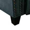 thumbnail image 3 of Bonzy Home Genuine Leather Recliner Push Back Recline Chair with Classic and Traditional Armrests Inlaid with Vintage Rivets, Navy, 3 of 9