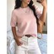 thumbnail image 5 of Suéteres de Verano para Mujer, de Corta, Cuello Redondo, Ligeros, Holgados, Elegantes, Informales, Tipo Blusa Rosa XL, 5 of 8