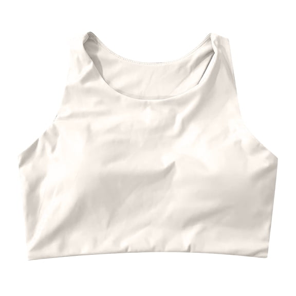 IWRICH Gym Sports Bra for Women High Support Padded Solid Sports Bras Workout Shockproof Comfortable Supportive Push up Tank Tops White XL