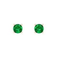 thumbnail image 3 of Clara Pucci 0.2Ct Emerald Round Cut VVS1 Push Back Stud 14k Solid hypoallergenic Gold Designer Earrings For May, 3 of 7
