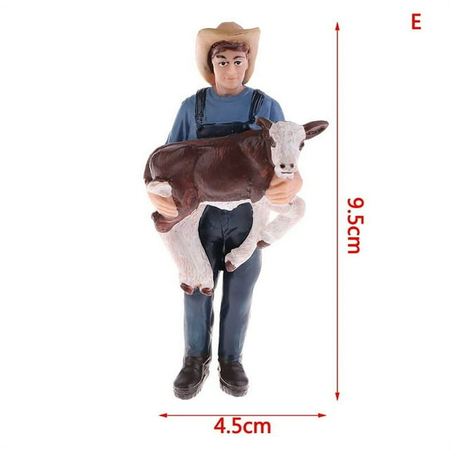 Simulation Ferme Tenir Chien Vache Cochon Fermier Personnes Modèle Décoration Accessoires Jouet