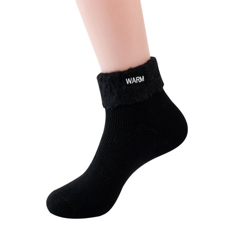 

Socks For Women Winter Solid Color Knitting Plush Warm Home Ski Moon Girls Stockings