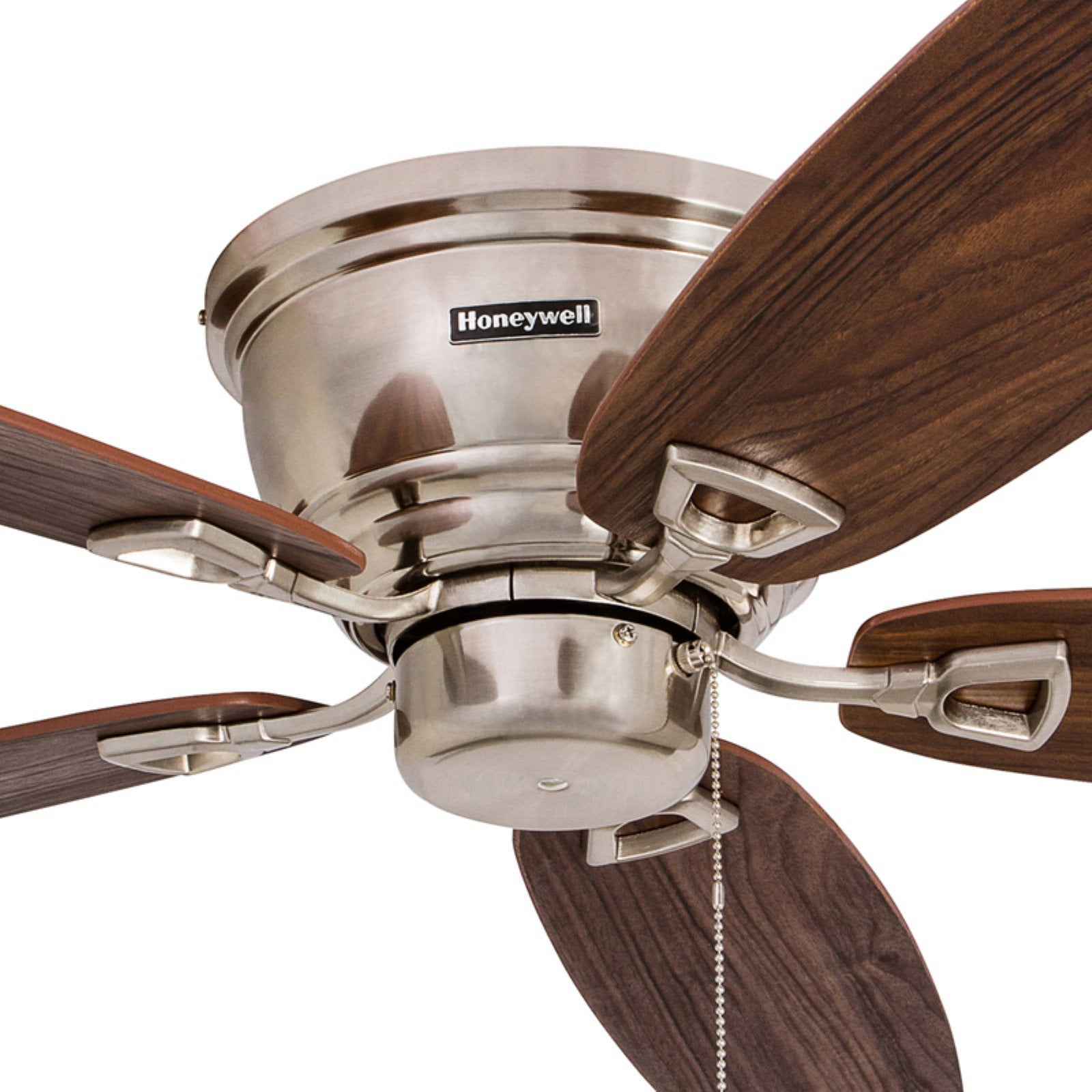 52" Honeywell Glen Alden Brushed Nickel Hugger Ceiling Fan with 4 Light
