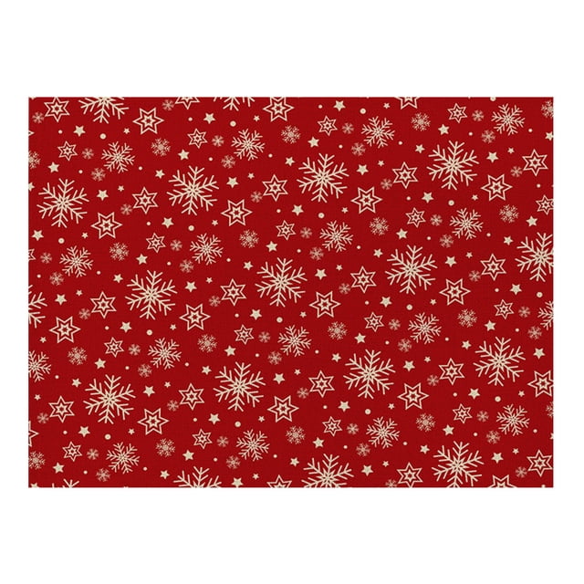 Napperons de Noël Imperméables Rouges pour Table à Manger 32 X 21 cm Saisonniers Flocons de Neige d'Hiver Lavables