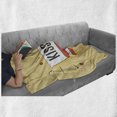 thumbnail image 6 of Kiss Me Soft Flannel Fleece Throw Blanket, Retro Words on a Swirled Stripe with Hearts on Halftone Background, Cozy Plush for Indoor and Outdoor Use, 50" x 70", Orange Pale Yellow Grey, by Ambesonne, 6 of 6