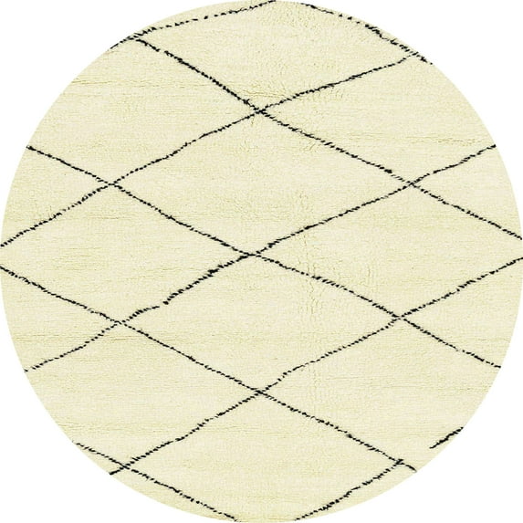 Ahgly Company Indoor Round Abstract Khaki Gold Solid Area Rugs, 7' Round