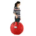 thumbnail image 4 of Bolsa De Almacenamiento Para Coronas – Organizador De 24 Pulgadas Para Coronas Y Guirnaldas Navideñas Artificiales – Bolsa Temática Navideña Con Asas Verdes De Tiny Tim Totes (Rojo), 4 of 5