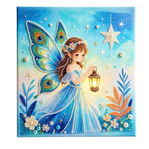 Pearl Art DIY Kit, 8 × 8 Inch Framed Bead Painting Set, Partial Bead Craft for Home Wall Decor, Creative Handmade Decoration Project