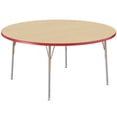 thumbnail image 1 of ECR4Kids 60in Round Premium Thermo-Fused Adjustable Activity Table Maple/Red/Sand - Standard Swivel, 1 of 4