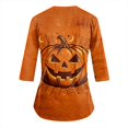 thumbnail image 5 of LNZGNM Halloween Womens Scrub Top V Neck Pocket Three Quarter Sleeve Easy Care Loose Fit Comfortable Stretch Clinic Medical Duty,Brown(XL), 5 of 6