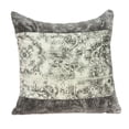 thumbnail image 2 of Nassau Collection Weathered Floral Square Cotton Throw Pillow - 20" - Gray and Cream, 2 of 4