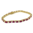 thumbnail image 2 of 14K Yellow Gold Finish 10Ct Round Lab-Created Diamond Ruby Tennis Bracelet 7", 2 of 4