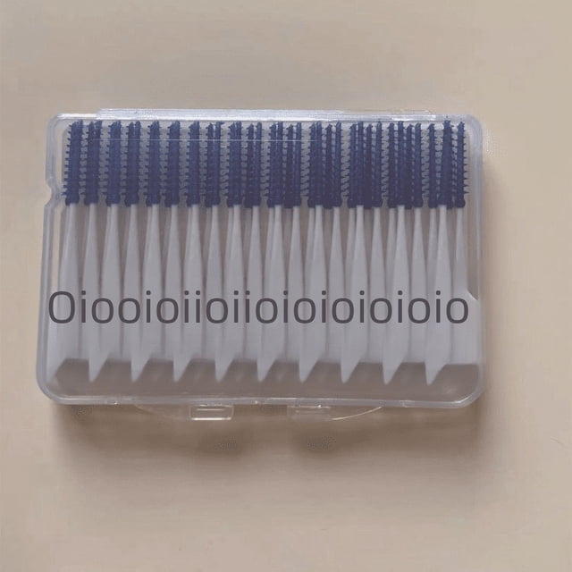 40 piezas de cepillos interdentales de masaje en caja transparente, cepillos interdentales de masaje elásticos, cepillos interdentales de pegamento suave