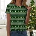 thumbnail image 2 of Drie Christmas Womens Crew Neck T Shirts Womens T Shirt Fall Tops Short Sleeve Fashion School Teachers Clothes 2025 Vacation Trendy Dark Green,XL, 2 of 6