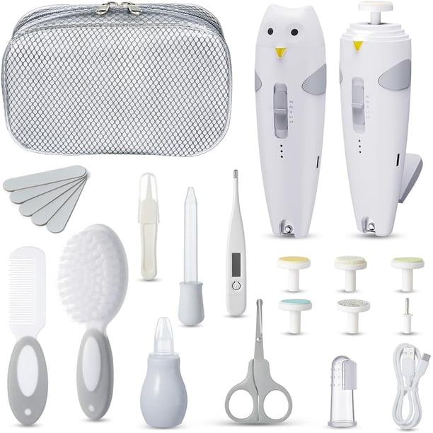 Lictin - Kit de Aseo y Cuidado del Bebés, 26 en 1 Recargable, Juego Eléctrico de Recortador de Uñas para Bebé, Kit de Cuidado de la Salud del Bebé Recién Nacido, Portátil Kit de Aseo para Bebés