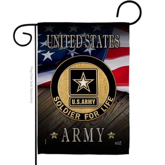 Angeleno Heritage G135170-BO 13 x 18.5 in. US Army Soldier for Life Garden Flag with Armed Forces Double-Sided Decorative Vertical Flags House Decoration Banner Yard Gift