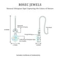 thumbnail image 6 of Rosec Jewels Real Ethiopian Opal Drop Earrings - 1 Carat - AAA Quality - Opal Diamond Earrings with Fish Hook - Ready to Gift, 10K White Gold, 6 of 8