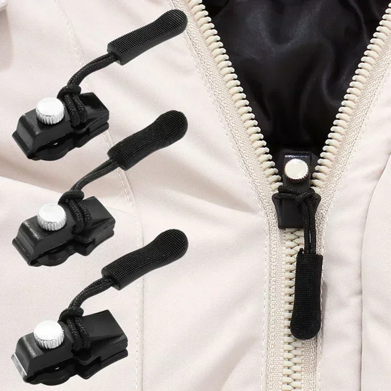 TYPPKMM 24/3Pcs Universal Detachable Metal Zipper Slider Puller Set Detachable Instant Repair Kit DIY Replacement Lever Locks for Clothing Bags Jackets