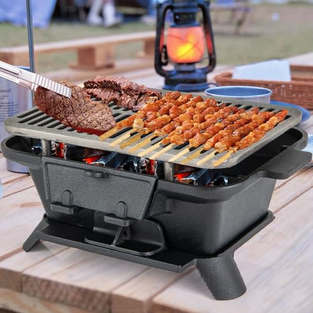 WillBBQ Commercial Quality Multi-Size Charcoal Hibachi BBQ Portable