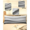 thumbnail image 2 of Gradient Grey Body Pillow Cover 20 x 54 Inch Decorative Pillow Cover Abstract Wave Striped Abstract Geometric Lumbar Pillowcase Seasonal Rectangle Cushion Case for Couch Sofa Bed Living Room, 2 of 7