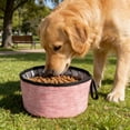thumbnail image 2 of Portable Foldable Pet Bowl - Pink Heather - Lightweight Collapsible Feeding Dish for Dogs & Cats - Ideal for Hiking, Camping, Travel & Outdoor Adventures (Style as Pictured), 2 of 5