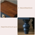 thumbnail image 4 of 19" Vintage Farmhouse End Table with Floral Knobs, Rustic Nightstand with 3 Drawers & Gourd Legs, Wood Bedside Table, Sofa Accent Table, Fully Assembled, Blue, 4 of 8