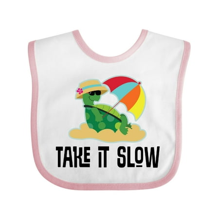 

Inktastic Turtle Take It Slow Gift Baby Boy or Baby Girl Bib