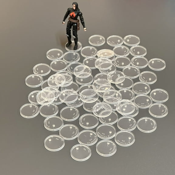 Lot 60Pcs 32mm Clear Stand Base for 3.75" Vintage GI JOE Action Figure Accessories
