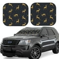 thumbnail image 2 of Uemuo Christmas Deers Printed 2 PCS Car Windshield Sun Shade, Auto Sun Heat and UV Rays Blocker, Foldable Automotive Front Window Sunshade Protector, 2 of 7