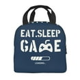 thumbnail image 4 of ZICANCN Insulated Lunch Bag for Women Men, Eat Sleep Game Blue White Print Reusable Cute Lunch Bags for Picnic School Work Office, 4 of 8