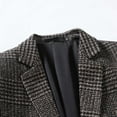 thumbnail image 4 of UVEASISHA Big and Tall Mens Suit Jacket Winter Flannel Warm Business Blazer Slim Fit Casual One Button Plaid Jackets Formal Office Coats 90% off Clearance Sale,Khaki,2XL, 4 of 9
