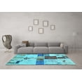 thumbnail image 3 of Ahgly Company Indoor Rectangle Patchwork Light Blue Transitional Area Rugs, 2' x 5', 3 of 4
