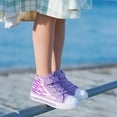 thumbnail image 6 of FUNCOO PLUS Toddler Girls Light Up Sneakers Kids High Top Canvas Shoes, Sequins, Size 8, 6 of 6